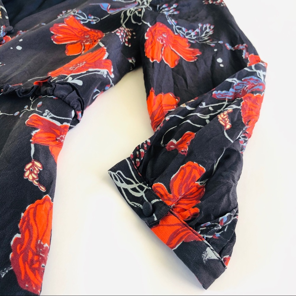 Madewell Blue and Red Floral Dress - Women's 00 - Picture 4 of 7